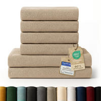 BADETUCH 6-teilig, 2x Badetuch 70/140 + 4x Handtuch 50/100 cm, Taupe - Taupe, Textil (70/140cm) - Blumtal
