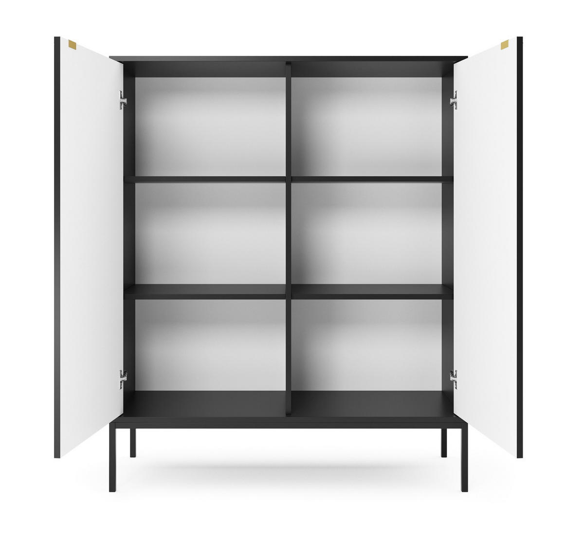 SIDEBOARD 104 cm Galla, 2 Türen, Schwarz + Gold - Goldfarben/Schwarz, Holz/Metall (104/125/39cm) - Emporius