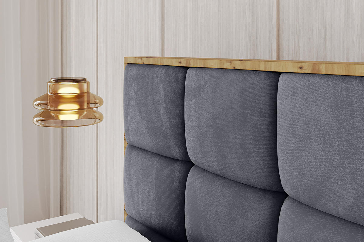 POLSTERBETT mit Bettkasten, Fußteil und Lattenrost, Boxbett ohne Matratze - ENZO2-Z 120x200 Dunkelgrau - Dunkelgrau, Holzwerkstoff/Textil (120/200cm) - ALTDECOR