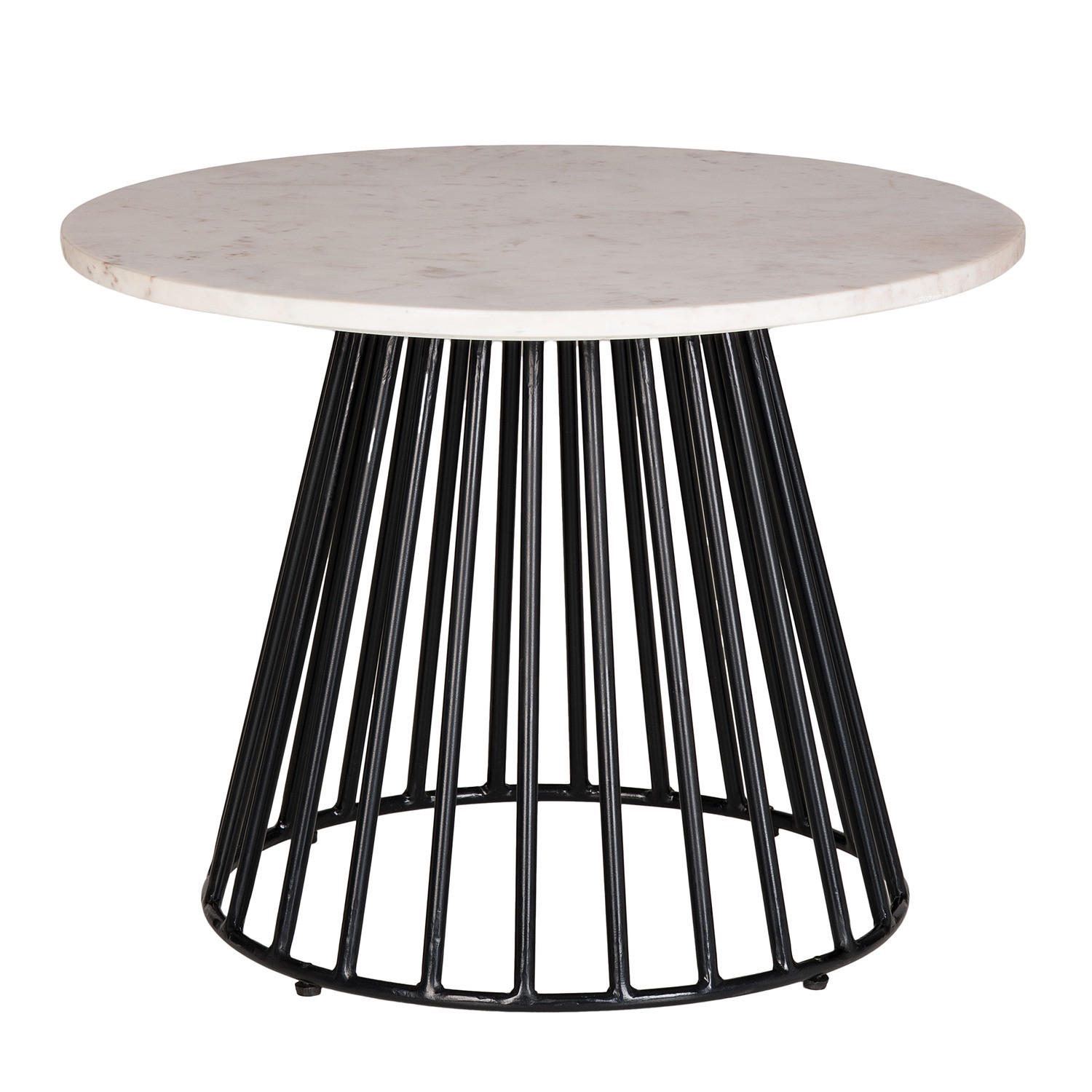 COUCHTISCH - Marmor Weiß / Schwarz - Schwarz/Weiß, Naturmaterialien (60/60/45cm) - home24