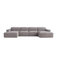 ECKSOFA Cursal U-Form, Stoff Salvador, Grau - Grau, Holz (364/166cm) - Kaiser Möbel