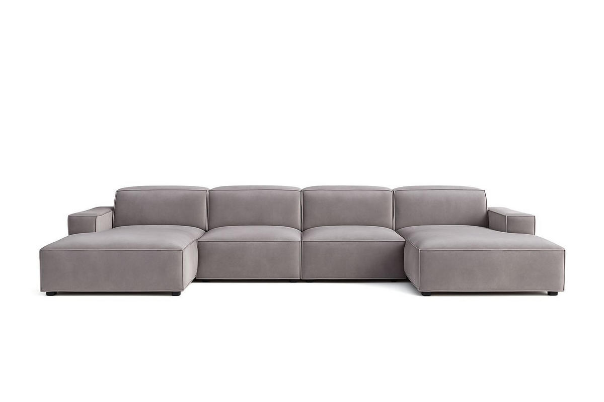 ECKSOFA Cursal U-Form, Stoff Salvador, Grau - Grau, Holz (364/166cm) - Kaiser Möbel