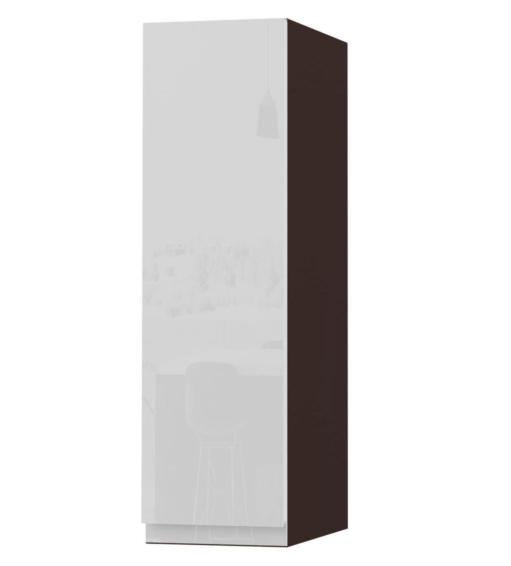 HÄNGESCHRANK Florence W2/20 Lava / RAL 9003 signalweiß HG 20 / 32,5 / 72cm - Türanschlag links - Dunkelgrau/Weiß Hochglanz, Holz/Holzwerkstoff (20/72/32.5cm) - Feldmann-Wohnen
