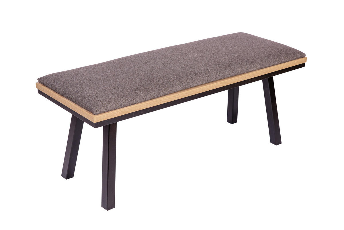 GARDEROBENBANK Die Elegante - Schwarz/Grau, Holz/Textil (45/49/125cm) - Kundler Home