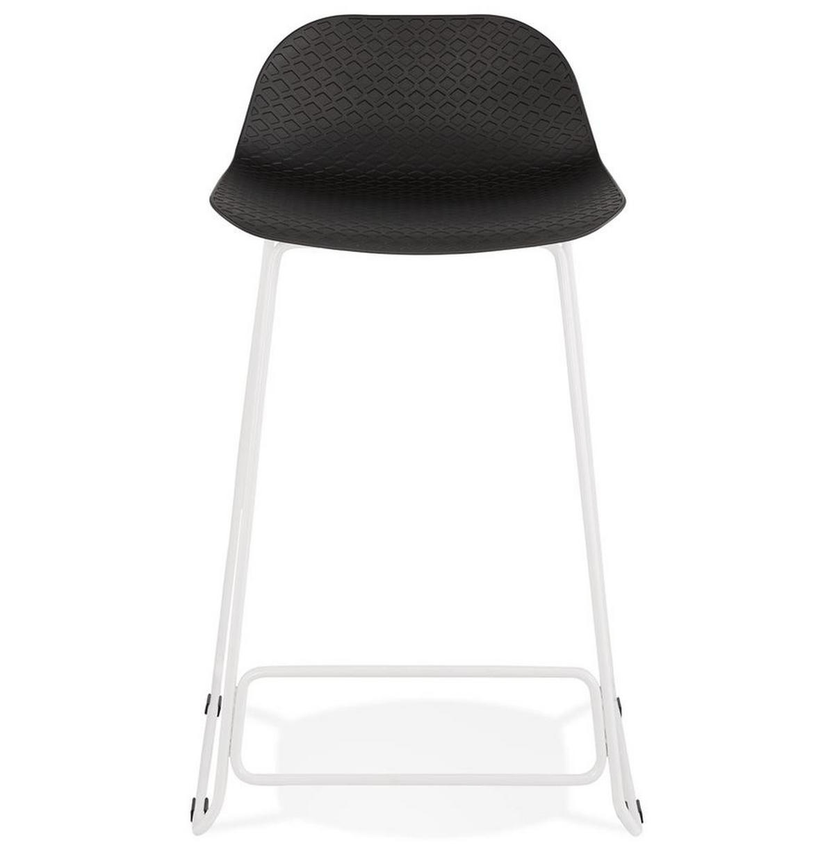 SITZHOCKER Kunststoff Metallgestell Sitzhöhe 66cm Industriedesign JORALI MINI, Schwarz-Weiß 48x53x85 cm - Schwarz/Weiß, Kunststoff/Metall (48/85/53cm) - KADIMA DESIGN