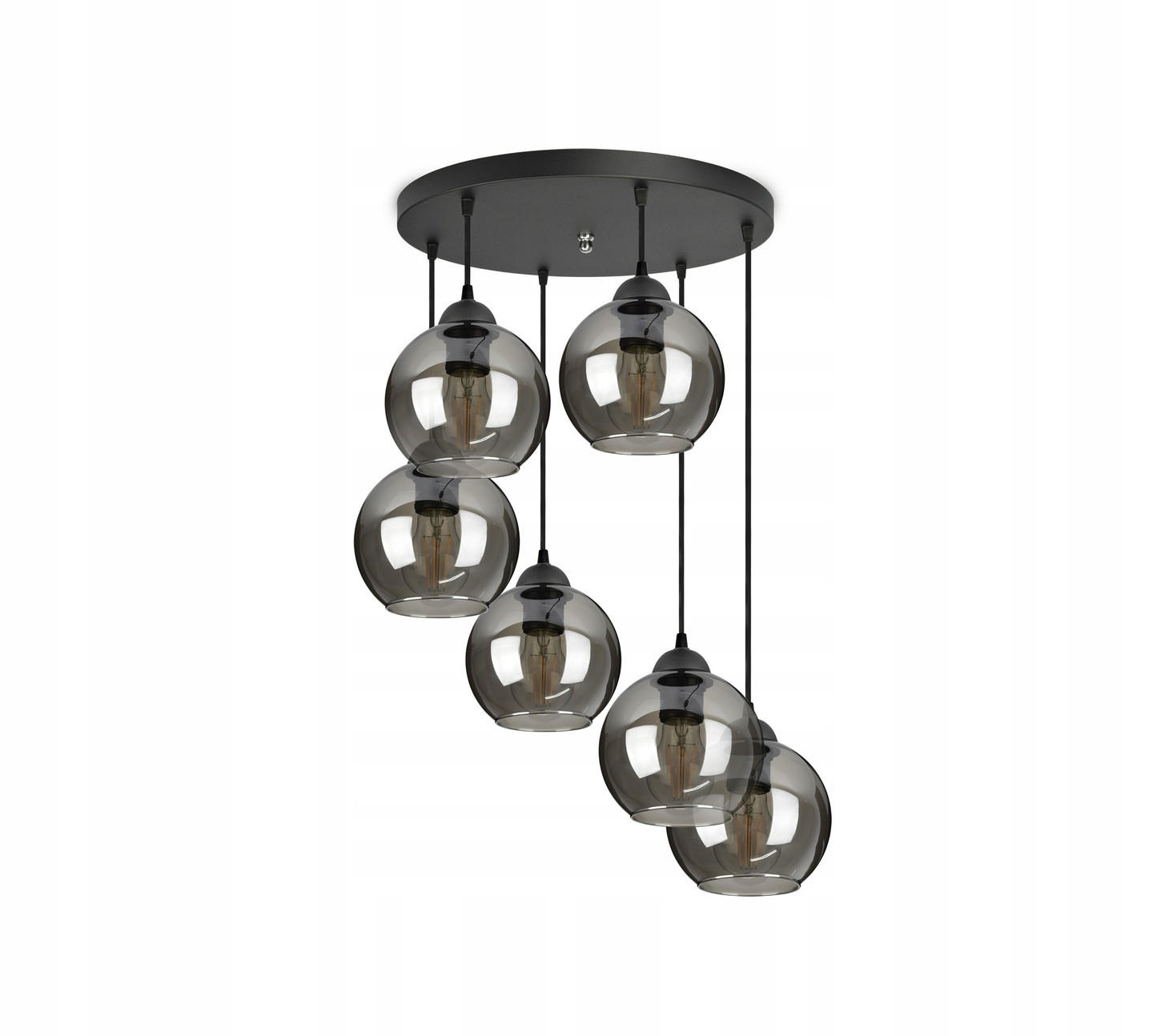 PENDELLEUCHTE HAGEN - Transparent/Schwarz, Glas/Metall (40/40/70cm) - kiki design