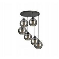 PENDELLEUCHTE HAGEN - Transparent/Schwarz, Glas/Metall (40/40/70cm) - kiki design