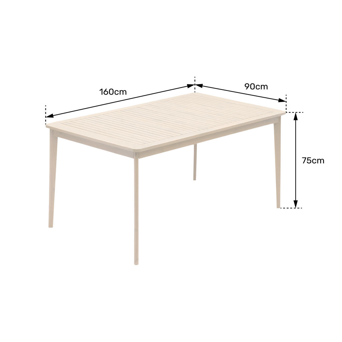 TISCH Similan Holz 160/90/75 cm 6 Plätze - Braun, Holz (160/90/75cm) - Happy Garden
