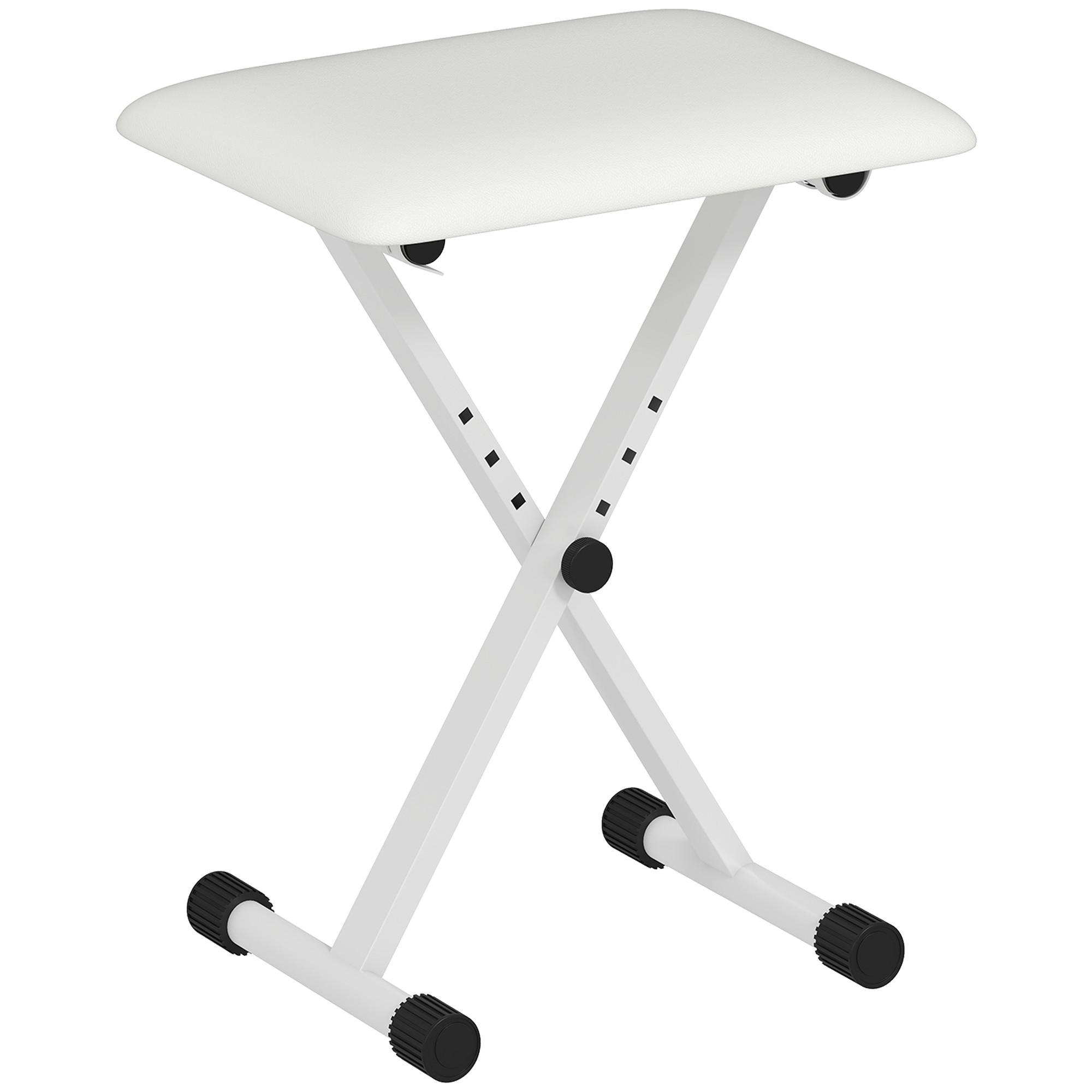 KLAVIERBANK Metall Kunstleder Weiß - Weiß, Kunststoff/Metall (29/47/39cm) - HOMCOM