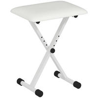 KLAVÍRNÍ stolička z kovu a umělé kůže, bílá - bílá, kov/plast (29/47/39cm) - HOMCOM