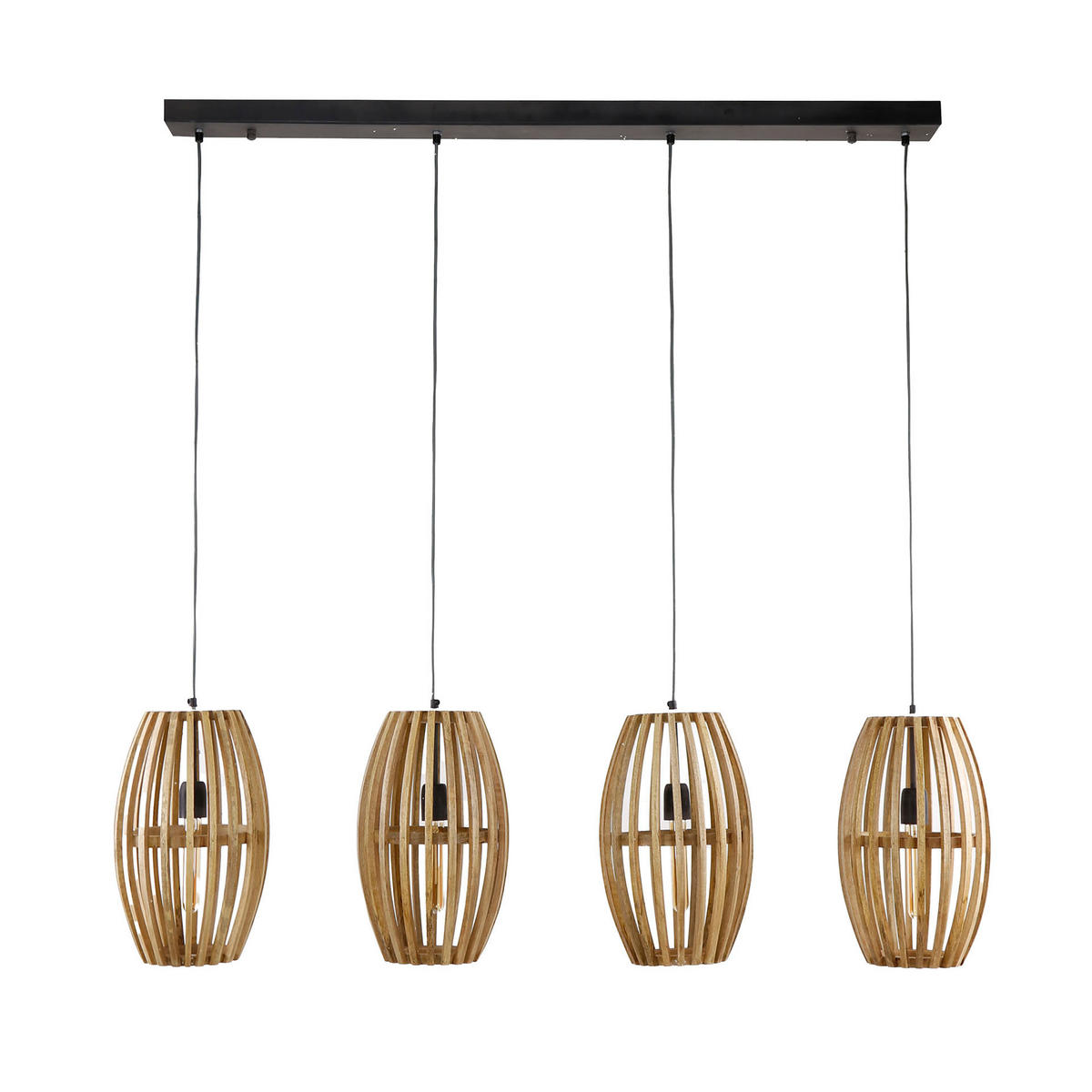 HÄNGELEUCHTE Orbit Braun 25/135/ 150 cm - Braun, Holz (25/135/150cm) - Hoyz Collection
