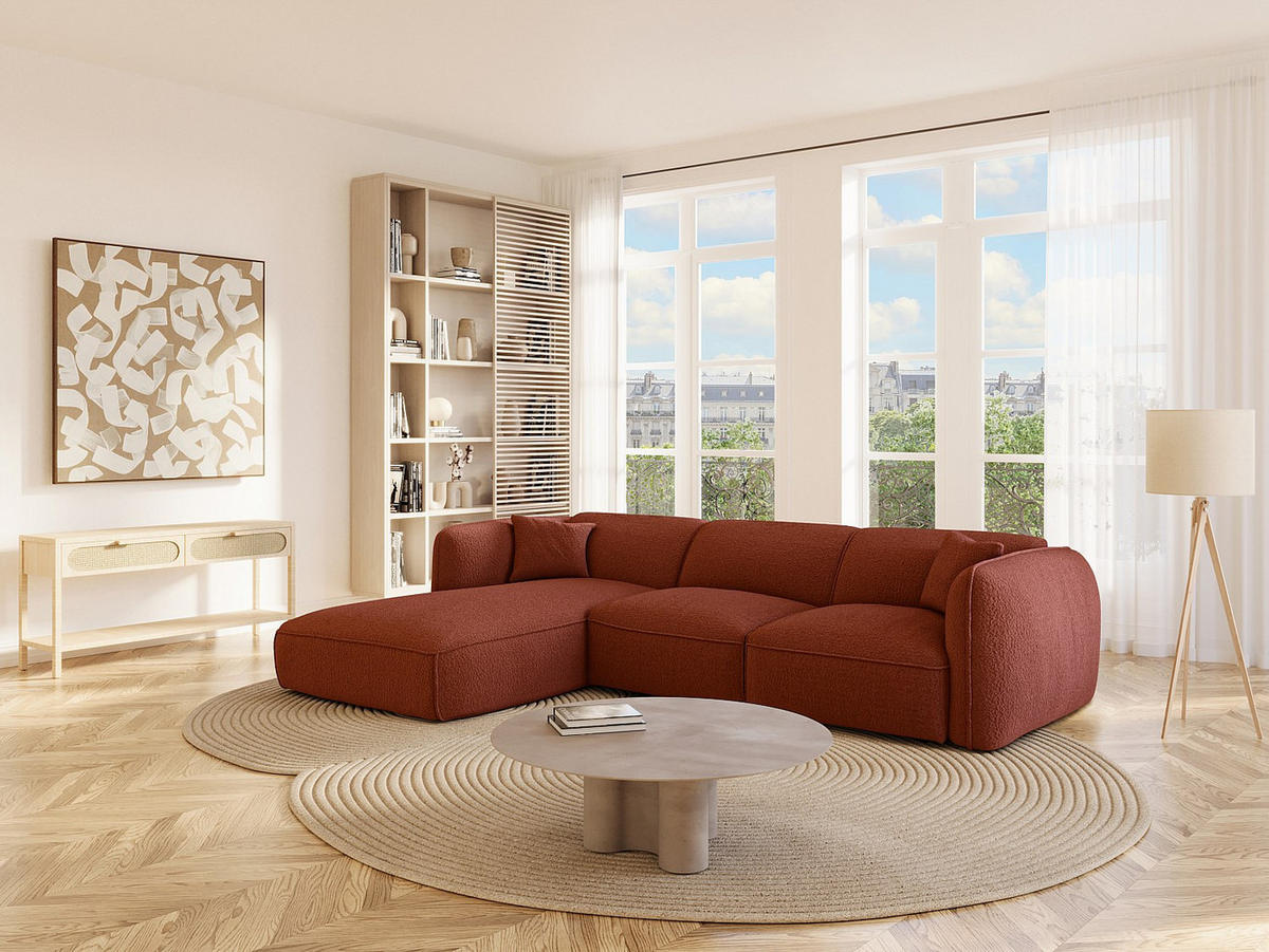 SOFA - 5 Personen - stoff - terracotta Camilio - Terracotta, Textil (272/165cm) - Vente-Unique