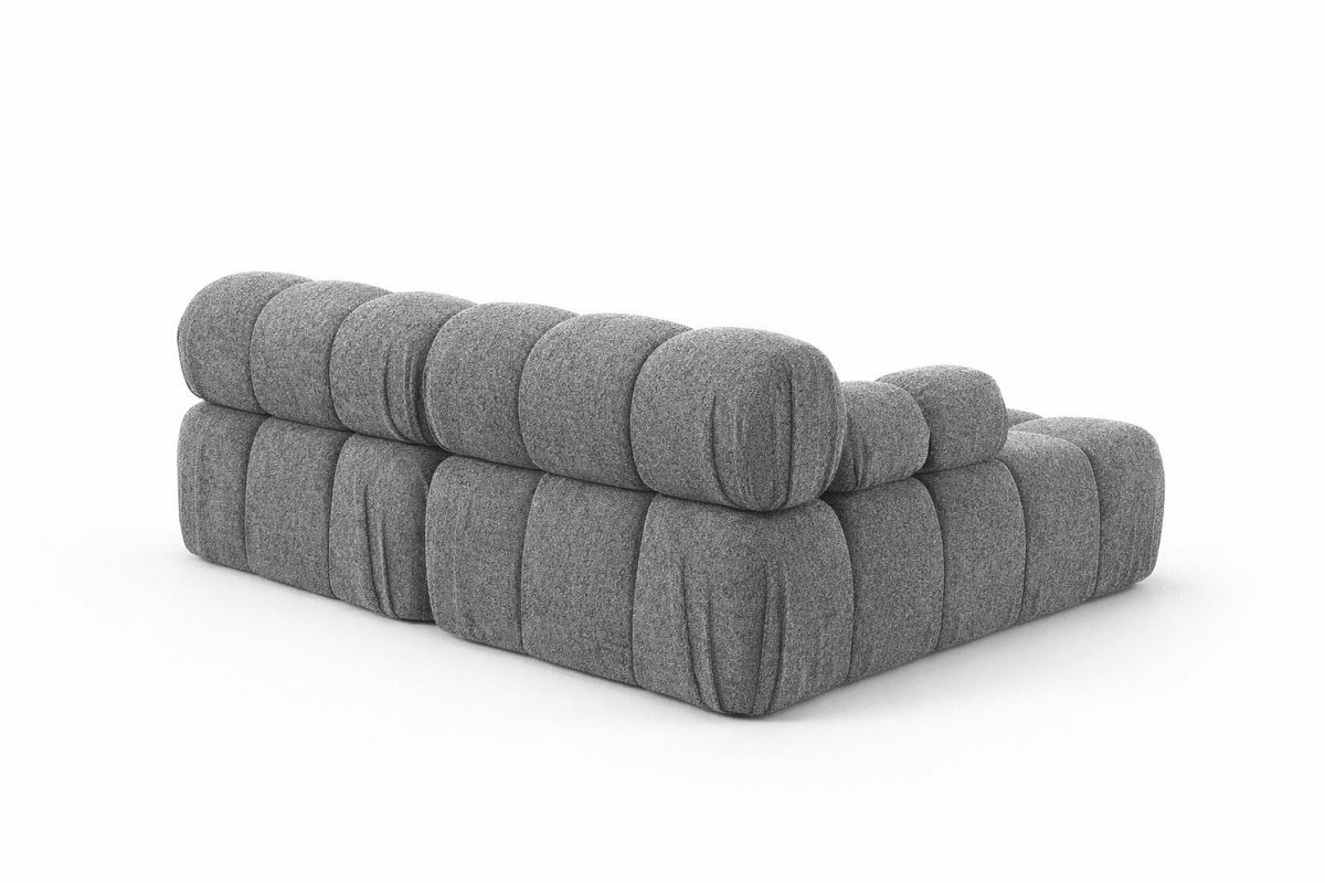 ECKSOFA L-Form Mini II Modular, Bouclé-Stoff Abriamo, Dunkelgrau, Links, Selia - Dunkelgrau, Holz (190/160cm) - Kaiser Möbel