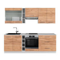 KÜCHENZEILE Fame-Line Goldkraft Eiche/Weiß 235 cm, AP Marmor - Honigeiche/Eiche Wotan, Holzwerkstoff (235/81.6/60cm) - Vicco