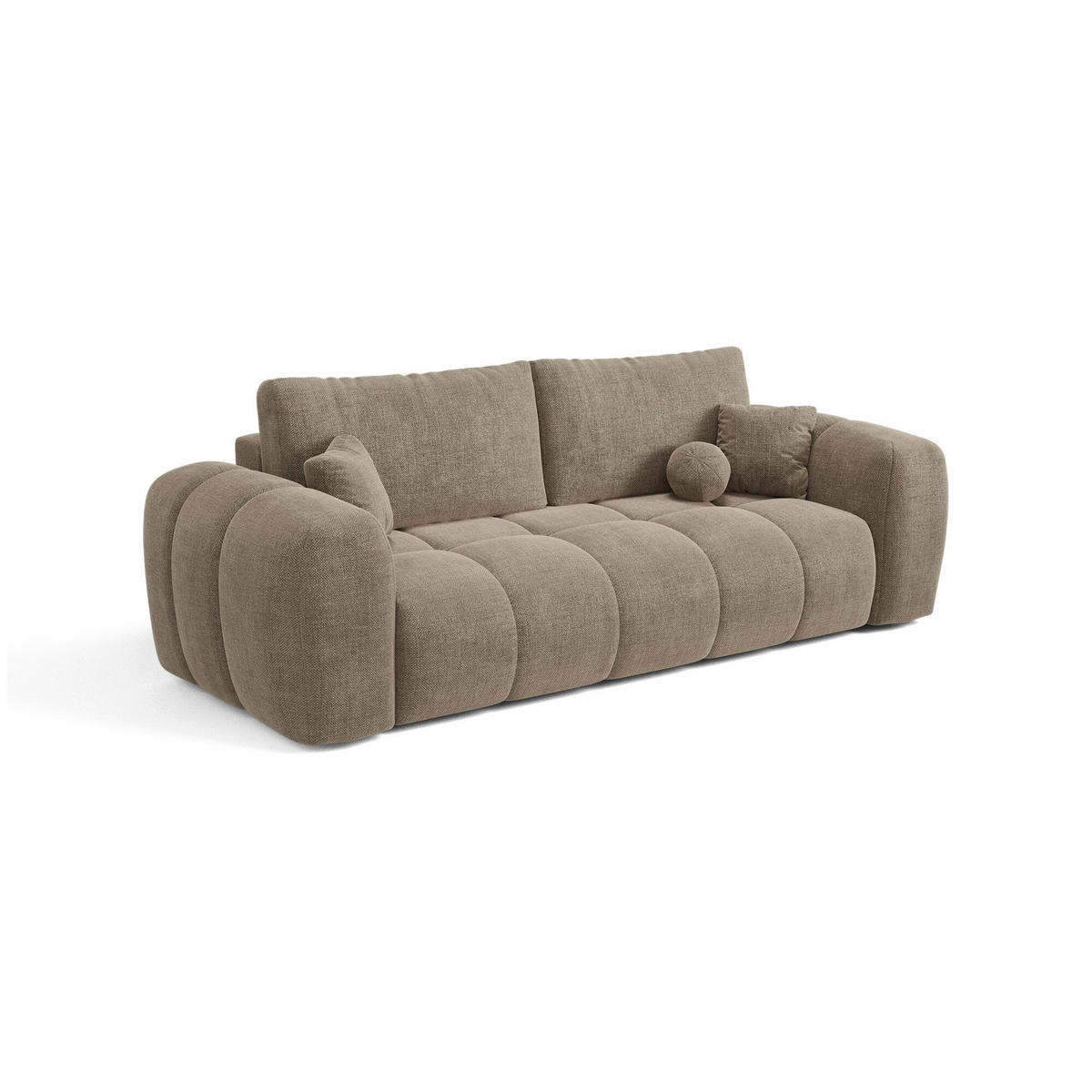 SCHLAFSOFA mit Stauraum SKY Köpergewebe Taupe 260cm - Taupe, Textil (260/75/100cm) - Premium Interiors