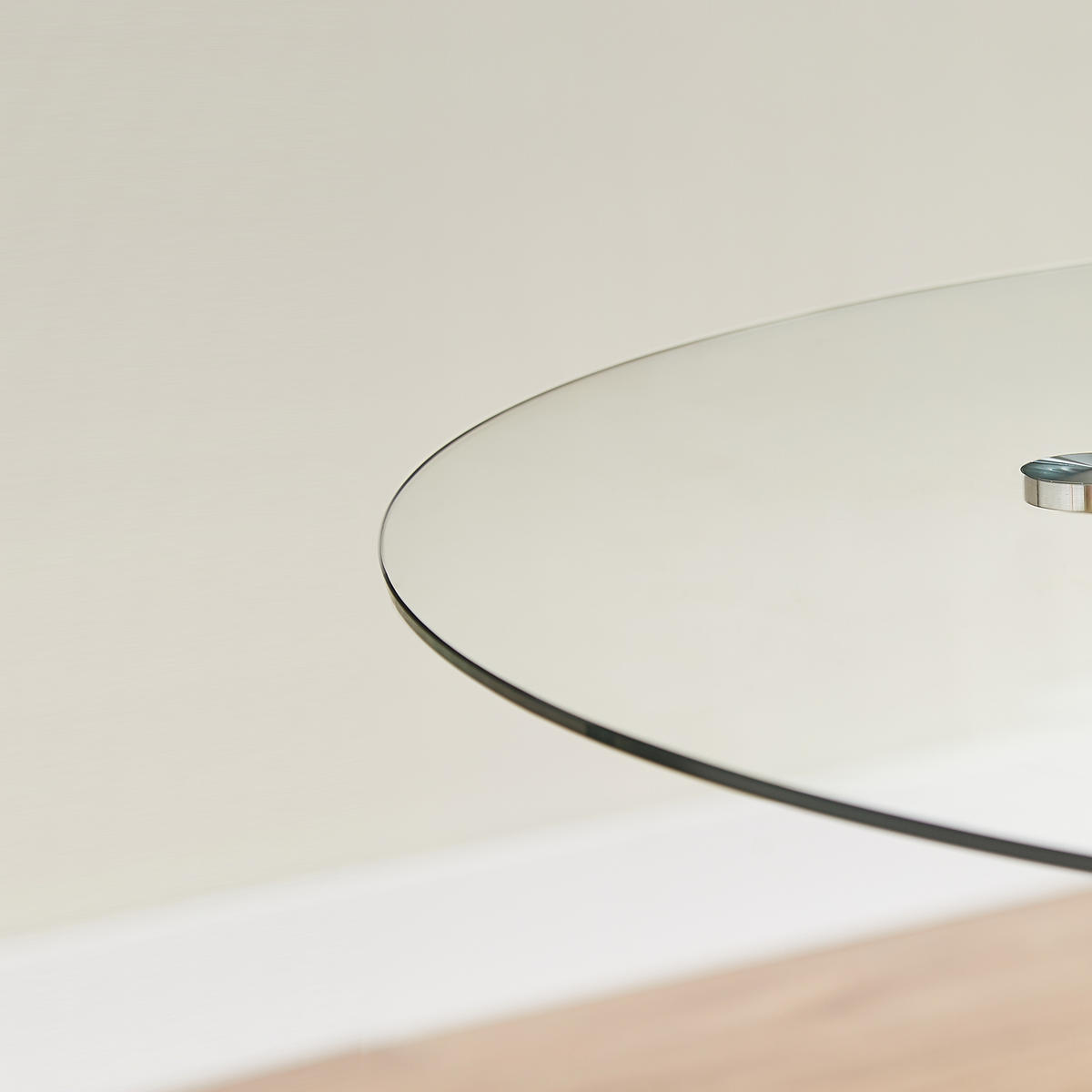 ESSTISCH in Metall，Glas-Tischplatte – 90 cm - Transparent/Schwarz, Glas/Metall (90/90/78cm) - KOMHTOM