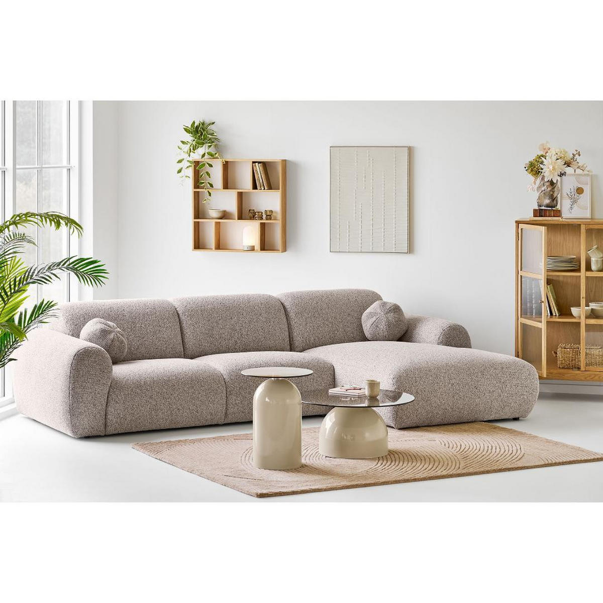 SOFA, Astrid, Stühle Grau, Polyester, 177 x 300 x 75 cm - Grau, Textil (177/300cm) - ebuy24