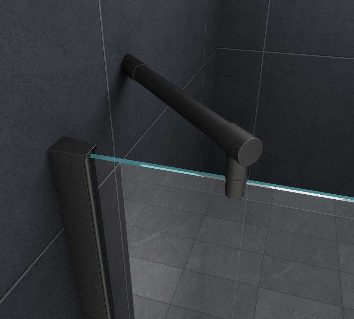 DUSCHKABINE NOVUM Schwarz 100 x 100 x 195 cm 8 mm ESG - Schwarz, Glas (100/100/195cm) - Glasdeals