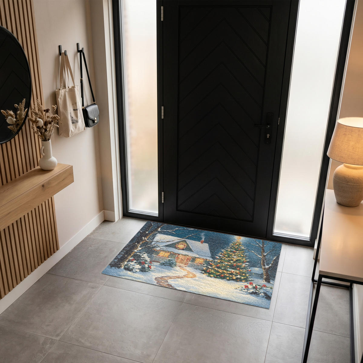 ROHOŽKA Vánoce - Vánoční stromek - Zima - Domov - Sníh 120x80 cm - různobarevná, textil/umělá hmota (120/0.4cm) - MuchoWow
