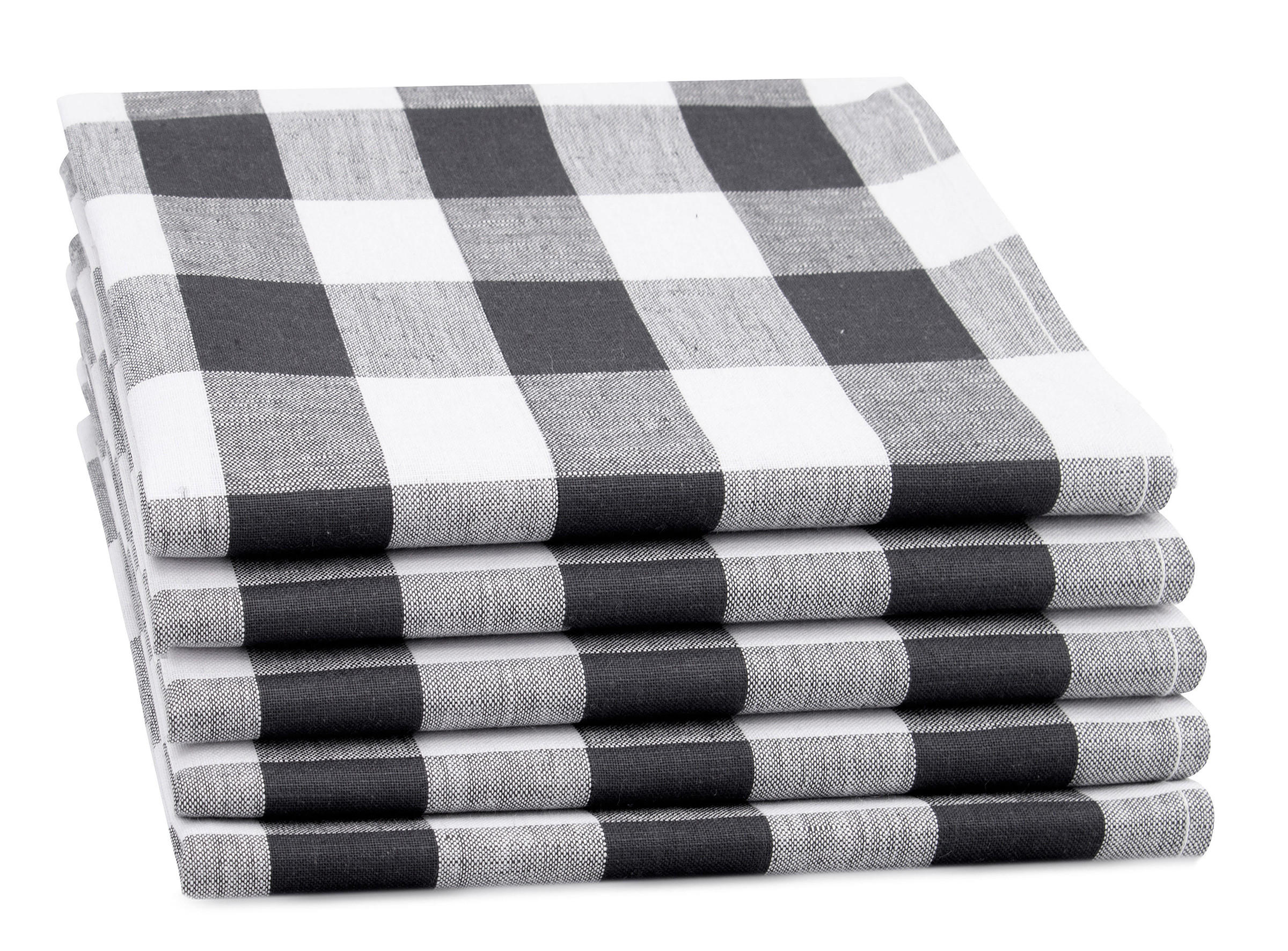 GESCHIRRTÜCHER, 5er-Set, 50x70 cm, 50% Baumwolle, 50% Leinen, Grau - Grau, Textil (50/70cm) - Zollner