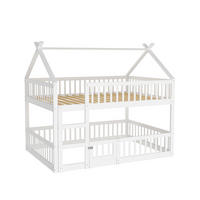 ETAGENBETT 140/200 cm in Weiß Kinderbett mit Treppe und Sicherheitszaun im Loft-Design - Weiß, Holz/Metall (140/200cm) - STILVORA