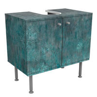 WASCHBECKENUNTERSCHRANK Blauer Korallengrund 60/55/35 cm - Blau, Holzwerkstoff (60/55/35cm) - Bilderwelten
