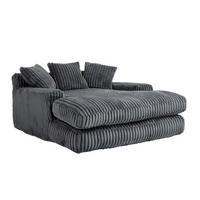 SCHLAFSOFA aus Cord mit 3 Kissen, Dunkelgrau - Dunkelgrau, Textil (125/63/155cm)