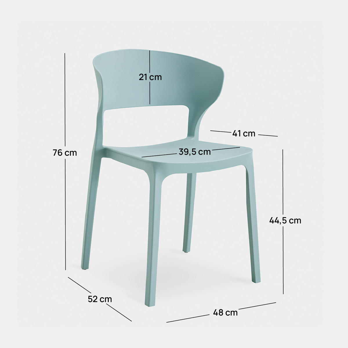 GARTENSTUHL Serin Grün 48 cm x 76 cm 4er-Set - Grün, Kunststoff (48/76/52cm) - Klast Home
