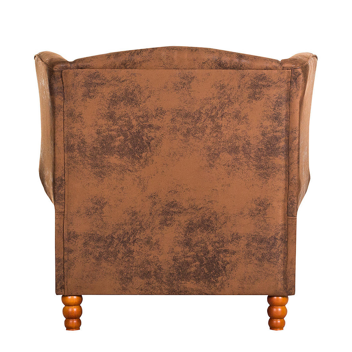 OHRENSESSEL XXL - Antiklederoptik, Braun - Braun, Holz/Textil (94/95/134cm) - home24