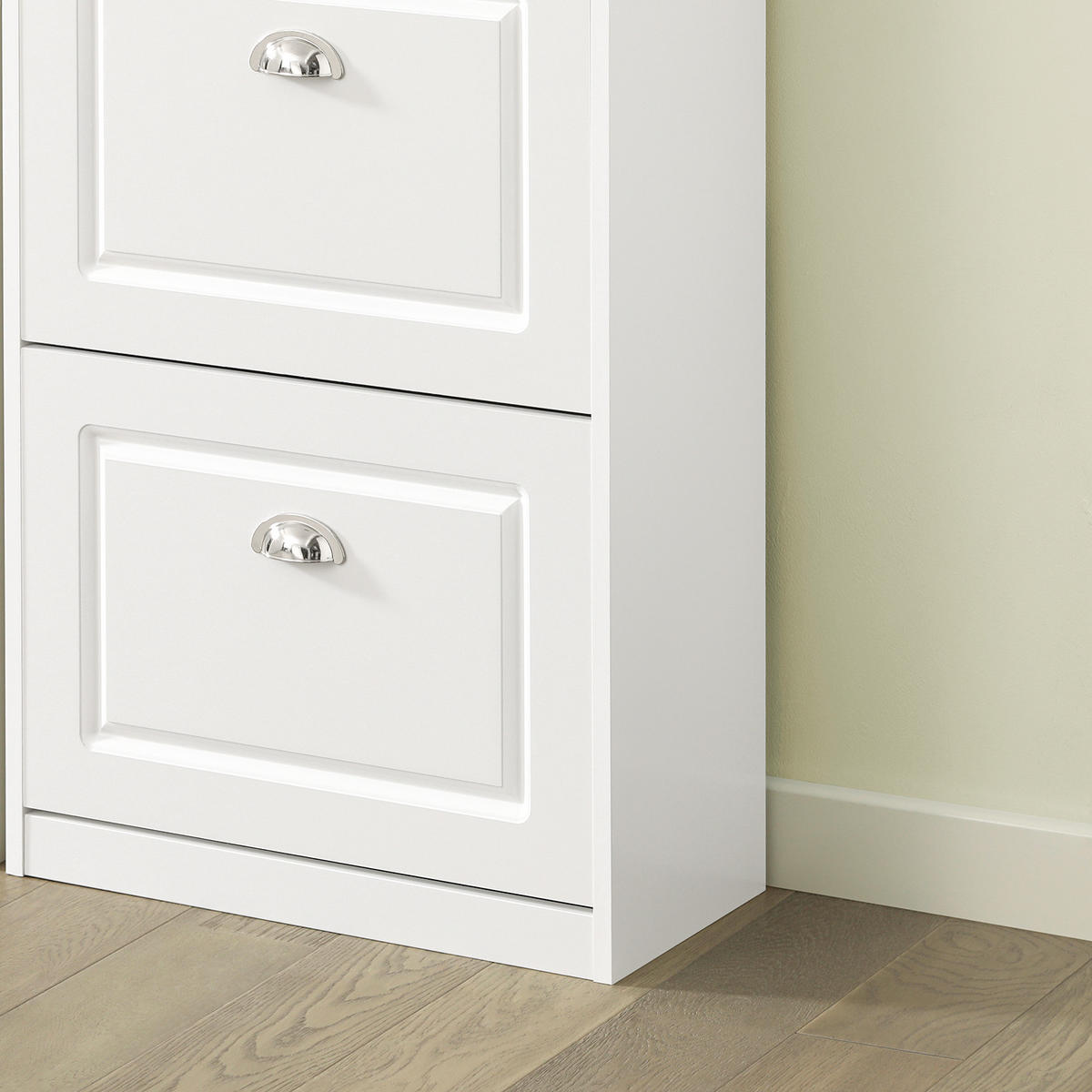 SCHUHSCHRANK Weiß - Weiß, Holzwerkstoff (53/117/24cm) - SoBuy