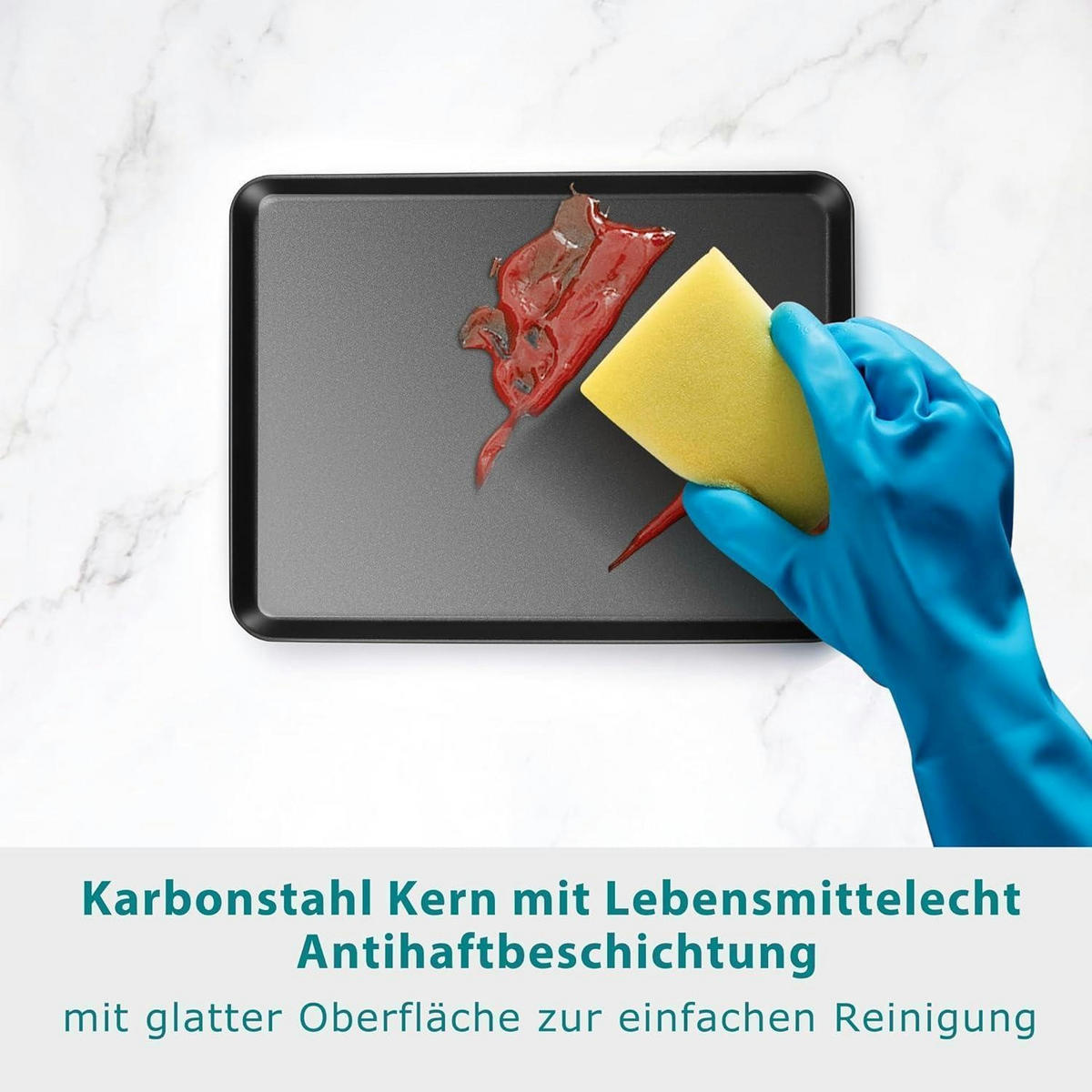 BACKBLECH rechteckig Karbonstahl 23,6 x 17,6 x 2,5 cm Schwarz - Schwarz, Metall (17.6/2.5/23.6cm)