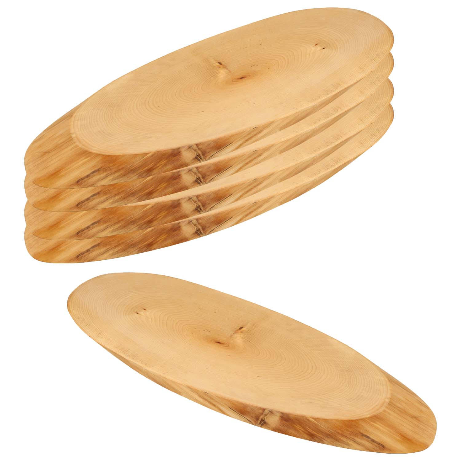SERVIERBRETT, Baumscheibe Birke, 5 Stück - 45 x 17 x 2,5cm - Naturfarben, Holz (17/45cm) - Kesper