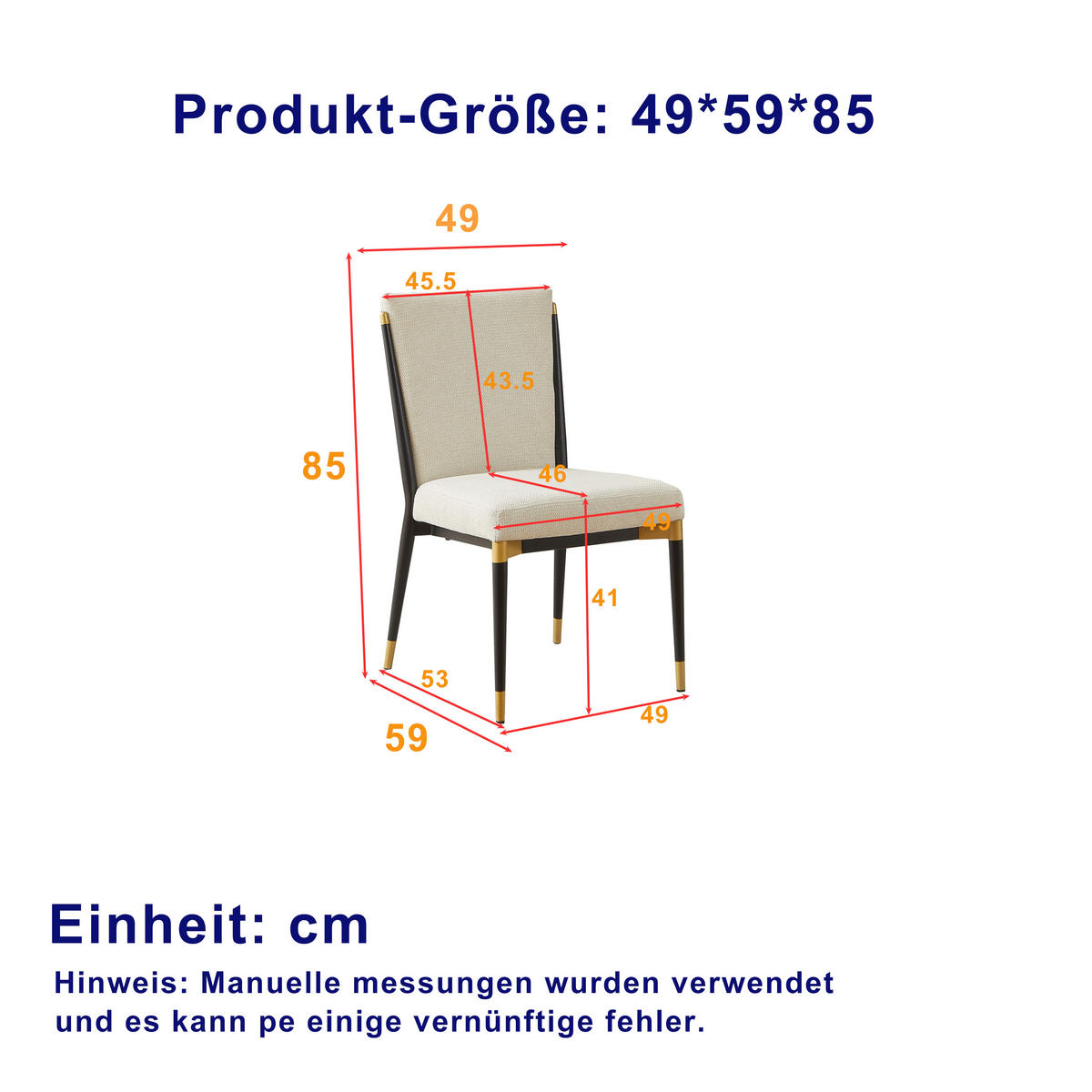 ESSZIMMERSTUHL 2er-Set mit Stoffkissen, Creme - Beige, Textil (49/85/59cm)