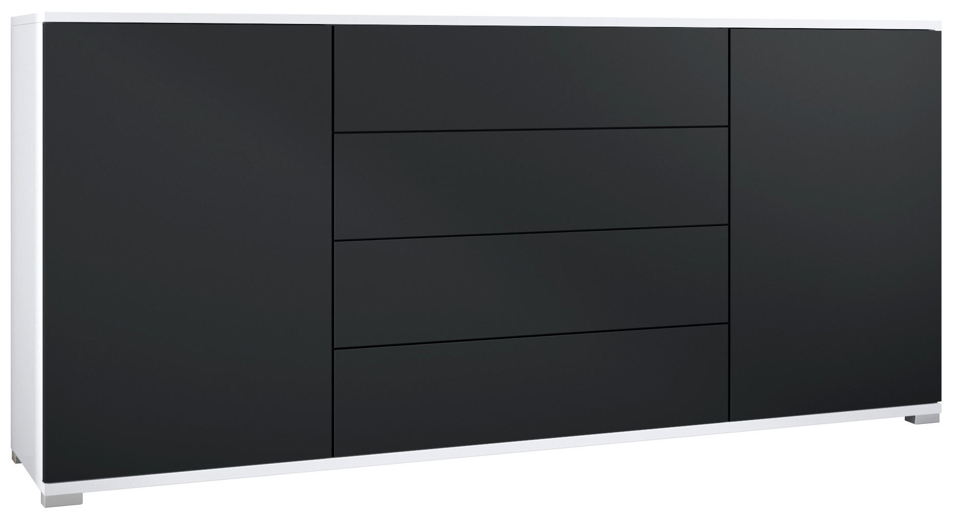 Vladon Sideboard Schwarz 166.5x75.5x35 cm