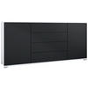 SIDEBOARD Santo Schwarz matt - Schwarz, Holzwerkstoff (166.5/75.5/35cm) - Vladon