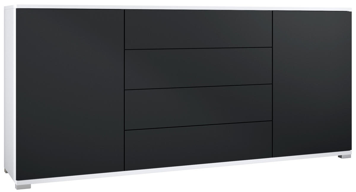 SIDEBOARD Santo Schwarz matt - Schwarz, Holzwerkstoff (166.5/75.5/35cm) - Vladon