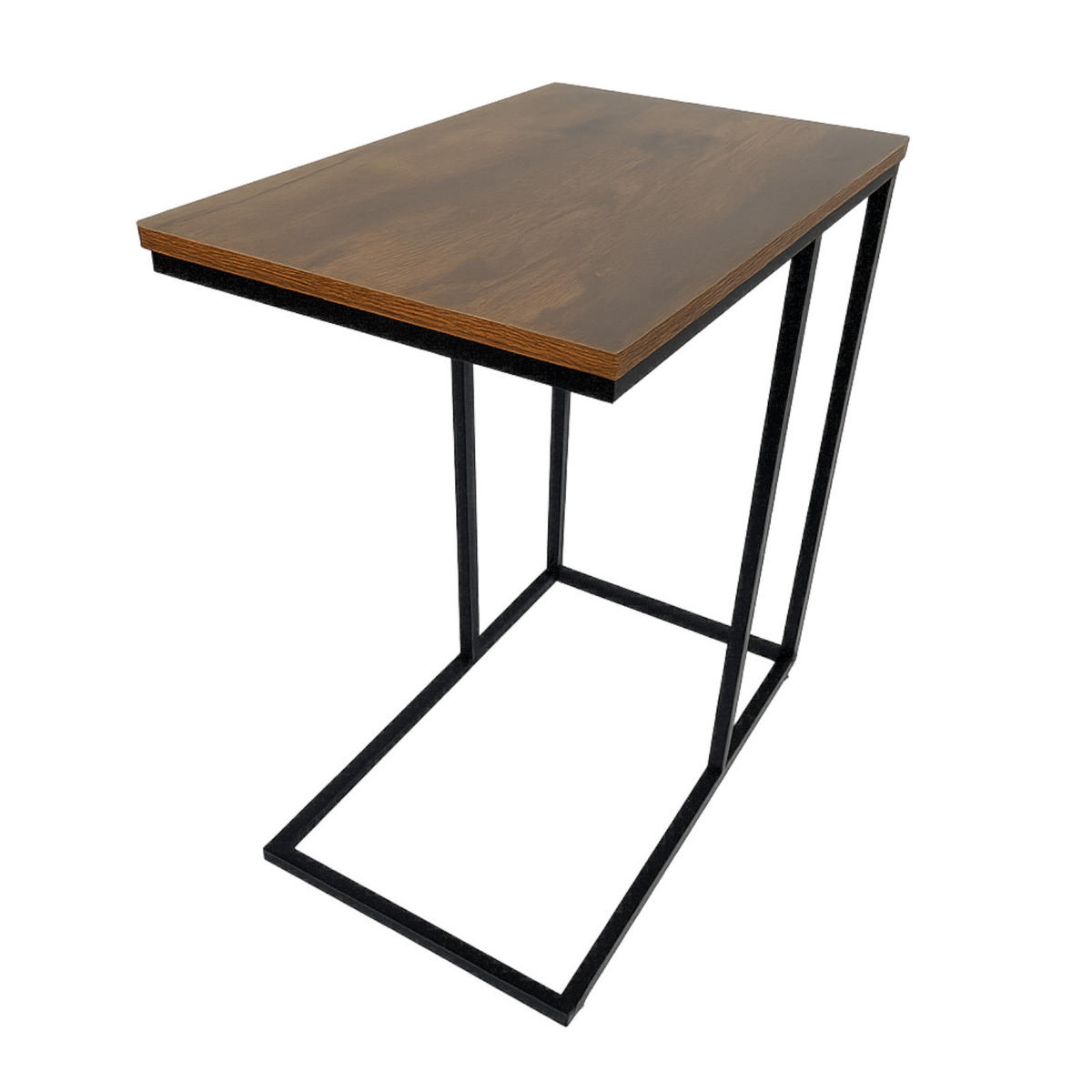 BEISTELLTISCH Metall Holzoptik Schwarz Dunkelbraun auf Rollen 55/35/62 cm - Dunkelbraun/Schwarz, Holzwerkstoff/Metall (55/35/62cm) - Begryf