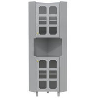 ECKSCHRANK in Grau lackiert mit App-LED-Beleuchtung - Grau, Holzwerkstoff (63/158/45cm) - Urban Meuble