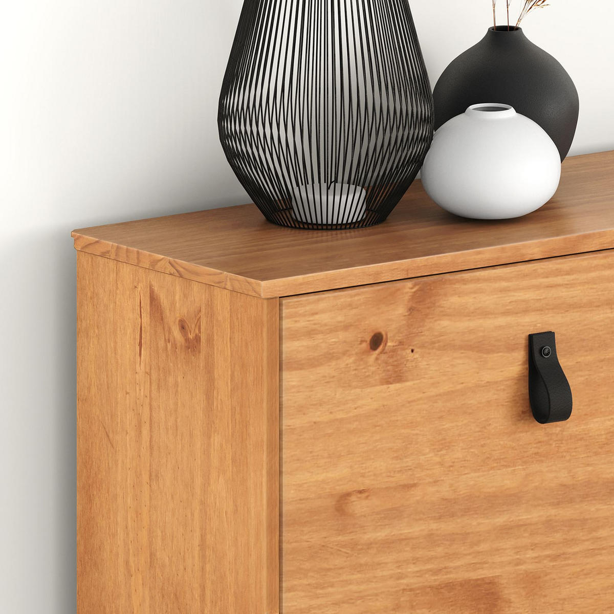 SCHUHKIPPER MIKKA Eiche - Eichefarben, Holz (107/92/25cm) - IDIMEX