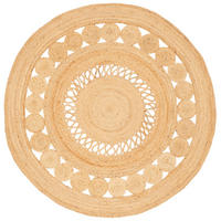 NATURFASER TEPPICH JUTE SALSA MODERN RUND - Beige, Textil (200/200cm) - Pergamon