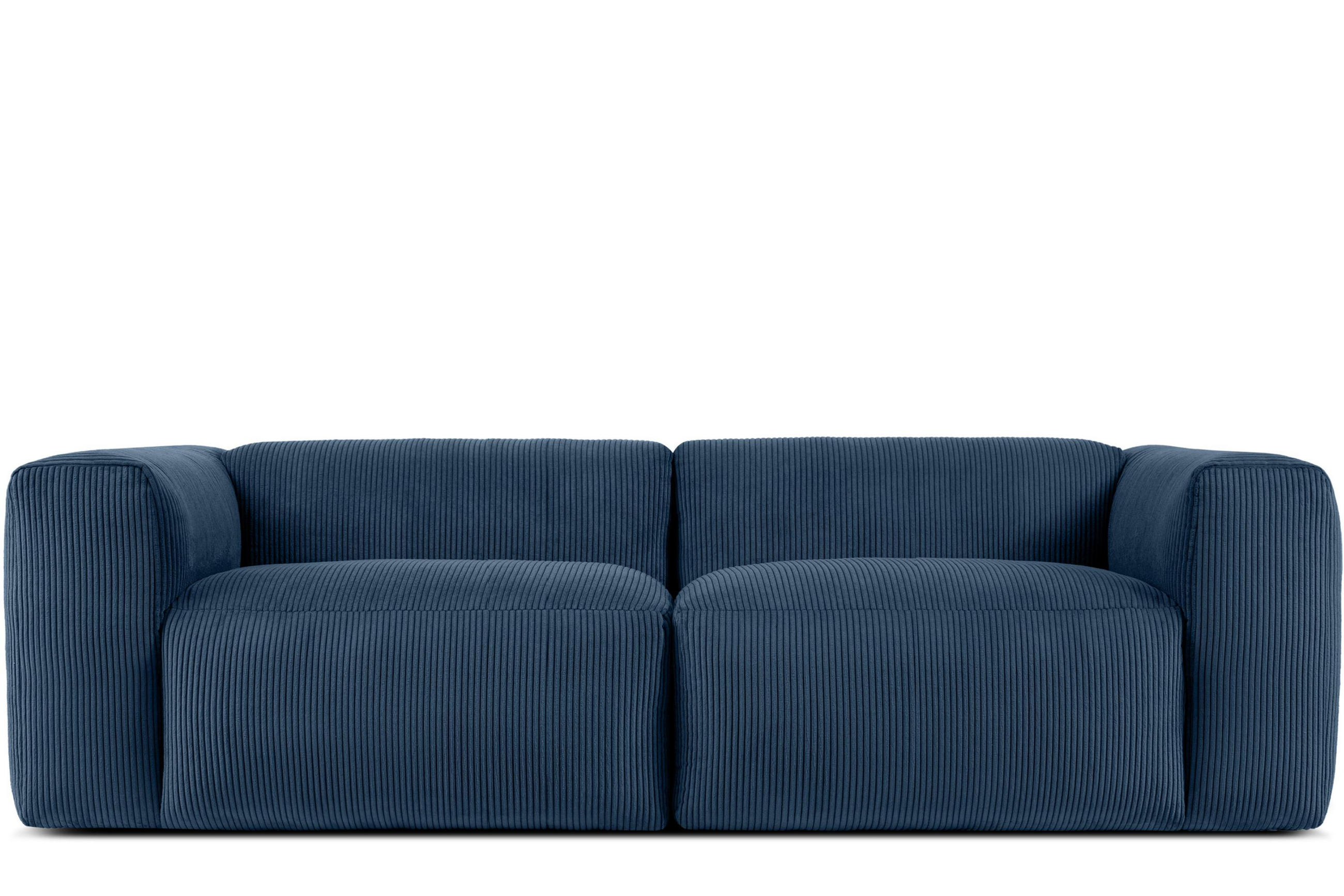 2,5-SITZER-MODULSOFA BUFFO mit extrem weicher und bequemer Sitzfläche, Kordstoff, marineblau - Blau/Grün, Textil (250/73/96cm) - KONSIMO®
