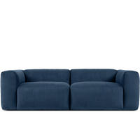2,5-SITZER-MODULSOFA BUFFO mit extrem weicher und bequemer Sitzfläche, Kordstoff, marineblau - Blau/Grün, Textil (250/73/96cm) - KONSIMO®