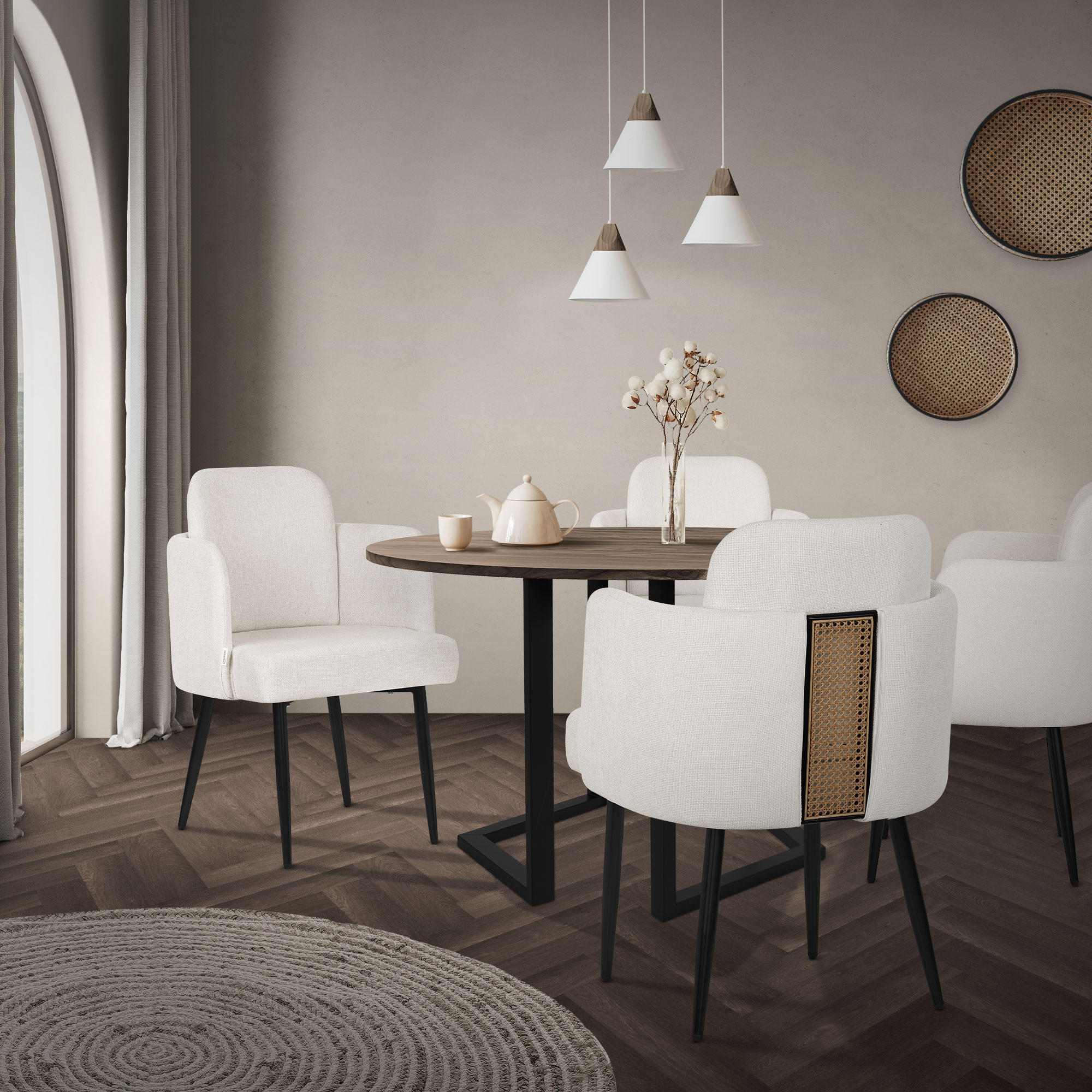 Thumbnail - Ml-Design Esszimmerstuhl, Beige, Textil, 59x86x59 cm, Esszimmer, Stühle, Esszimmerstühle, Armlehnenstühle