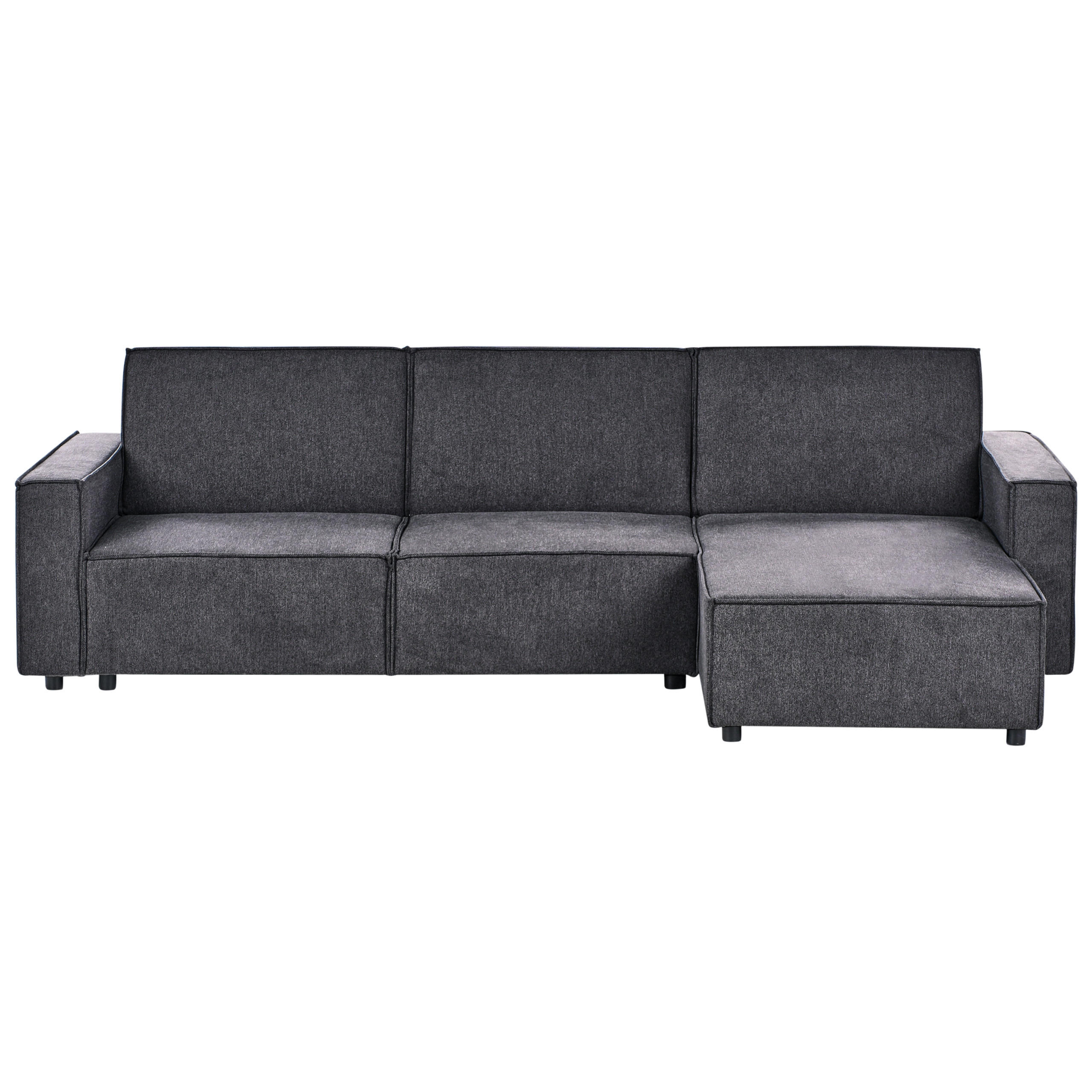 ECKSCHLAFSOFA 3-Sitzer Stoff Graphitgrau linksseitig Romedal Ii - Graphitfarben, Textil (290/173cm) - Beliani