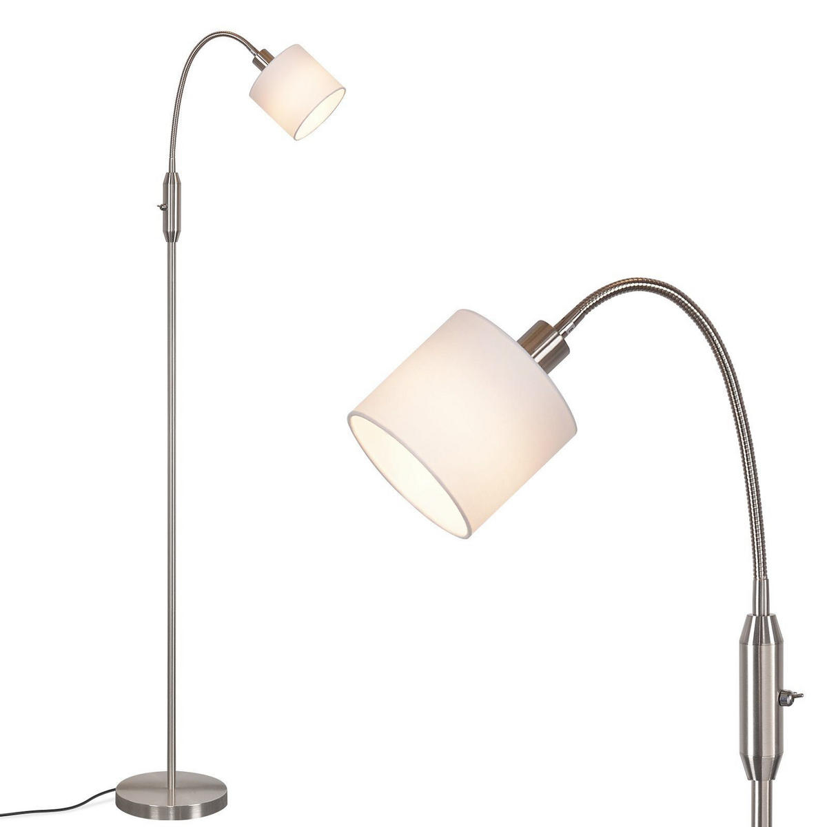 STEHLEUCHTE Hannover 20/20/163 cm - Silberfarben, Metall (30/25/144cm) - Nettlife