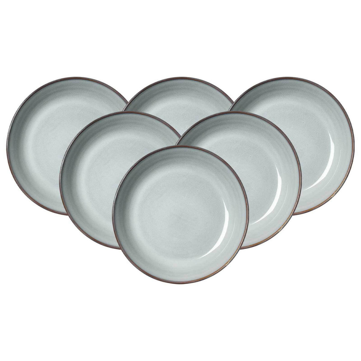 SUPPENTELLER Alicante Grau ø 21 cm 6er Set - Grau, Keramik (21cm) - Ritzenhoff Breker
