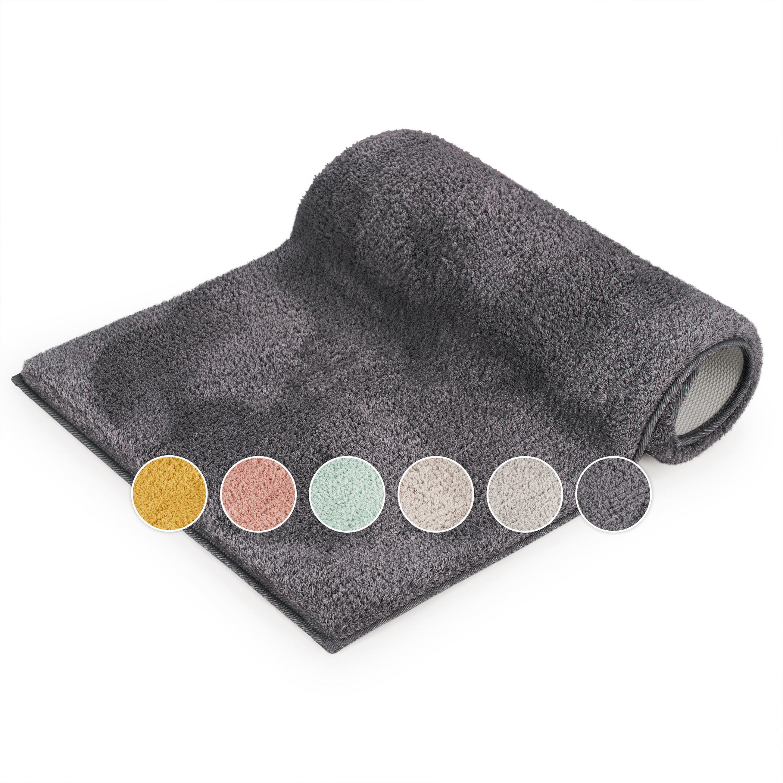 BADEMATTE Astrid 50x80cm, Dunkelgrau - Dunkelgrau, Textil (50/80cm) - Blumtal