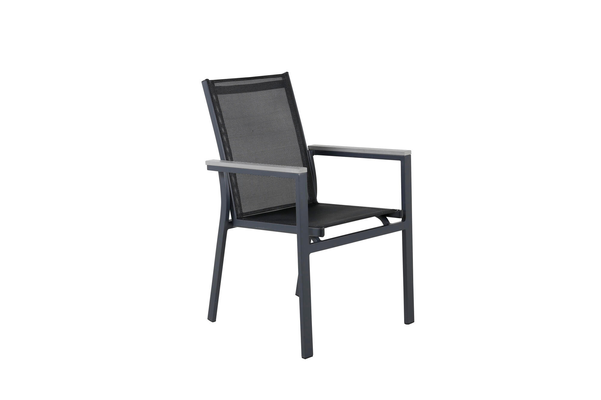 GARTENESSSTUHL PARMA Schwarz 57x60x90 cm - Schwarz, Metall (57/90/60cm) - FURNLUX