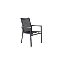 GARTENESSSTUHL PARMA Schwarz 57x60x90 cm - Schwarz, Metall (57/90/60cm) - FURNLUX