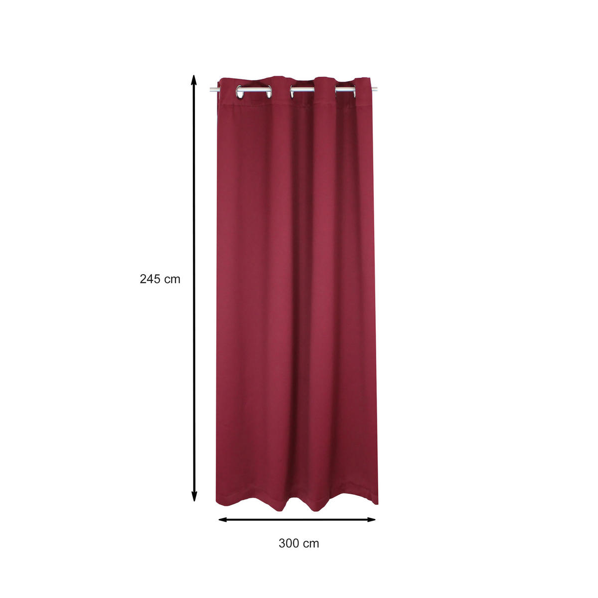 VERDUNKELUNGSVORHANG Ösen 300/245 cm Bordeaux - Bordeaux, Textil (300/245cm) - TiborTex